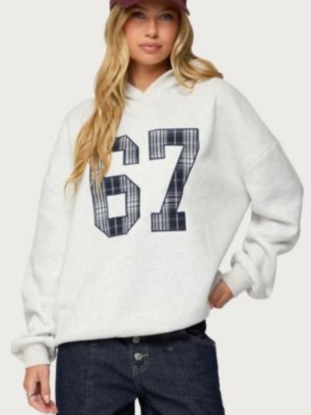 Edikted oversized plaid hoodie NWT